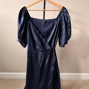 Elegant Navy Wrap Dress